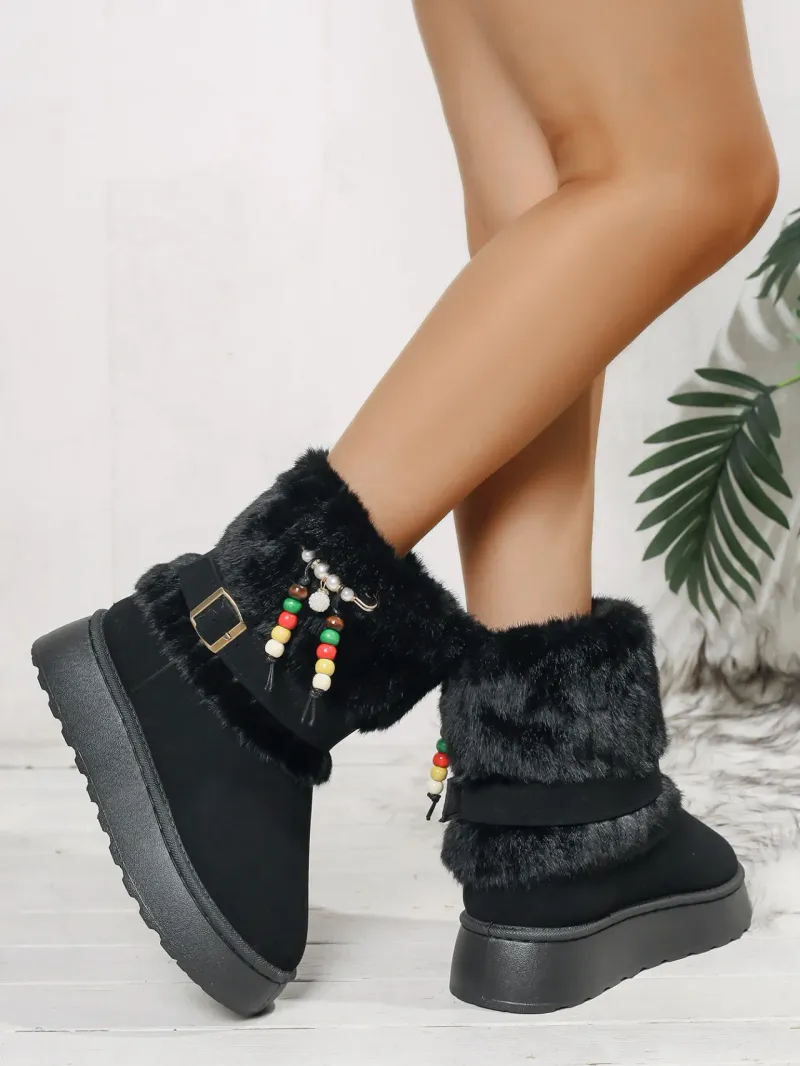 Bottes de neige en coton pour femme, avec semelle intermédiaire en peluche, livraison gratuite, pour une allure plus mince et plus grande, tout en vous gardant au chaud_voghion.com