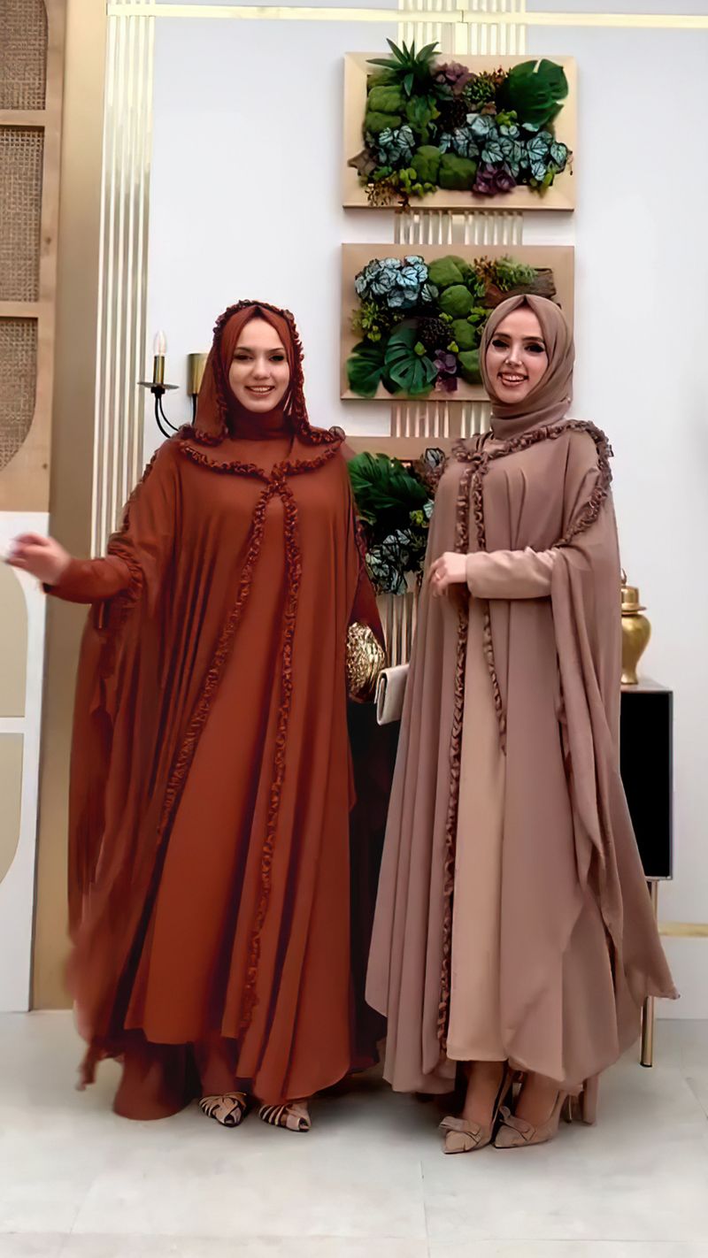 Dameskleding Capuchon Sjaal Lange Jurk Turkse Cardigan Robe_voghion.com