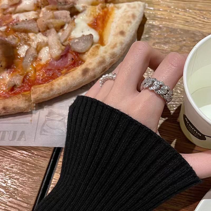 Cuban Ri, weiblicher Nischen-Designer-Stil, volle Diamantkette Zirkon Openi, Männer und Frauen geschichtet Internet berühmt_voghion.com