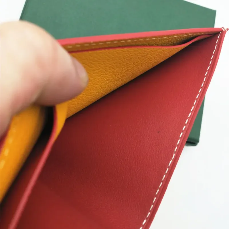 Kurze Herren-Geldbörse aus beschichtetem Canvas, echtes Leder, mehrere zweifach gefaltete Geldbörsen mit Box und Papiertüte_voghion.com