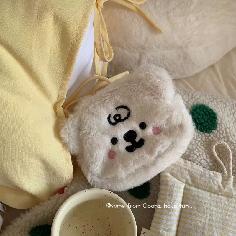 Simpatico portamonete a forma di orso di peluche, portatile, portaoggetti vario, porta auricolari, porta rossetto, piccolo porta carte ricamato_voghion.com