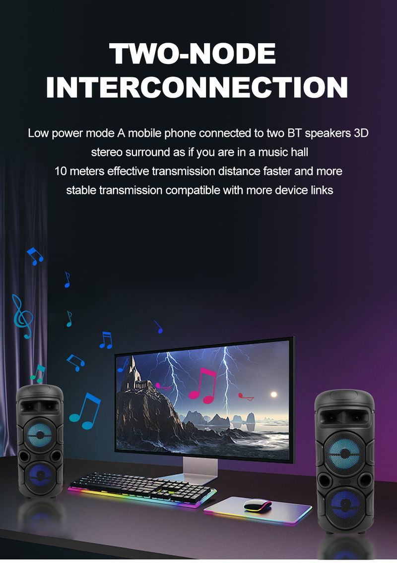 ZQS4295 Wireless Bluetooth Speaker Square Dance Guide Speaker Teacher Charging Portable Speaker_voghion.com