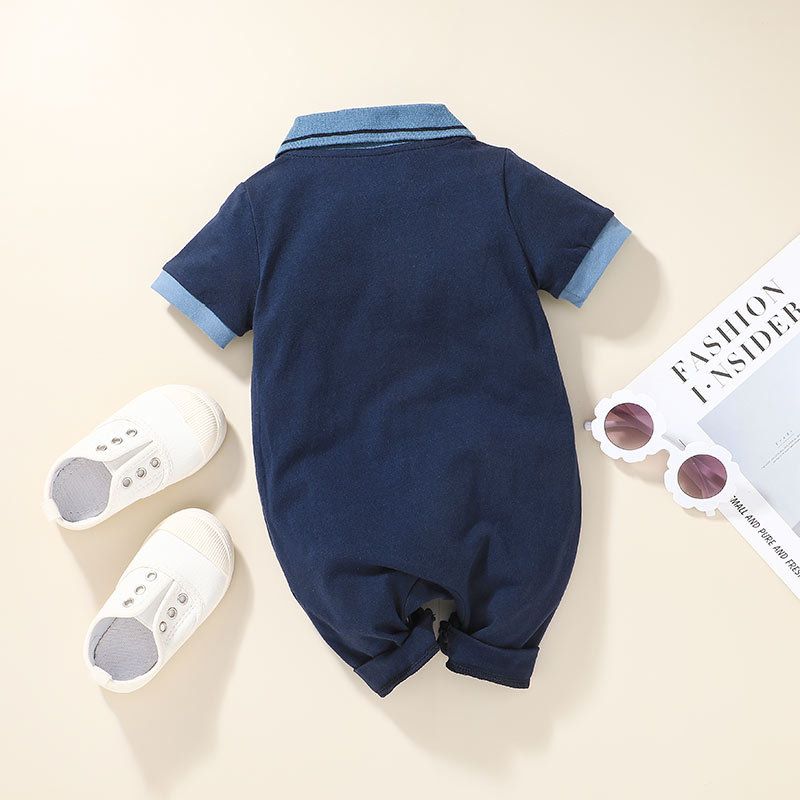 Mutter & Kinder Baby strampler sommer kreuz-grenze mode baby kurzarm overalls lässig gestreiften boxer strampler kinder kleidung_voghion.com