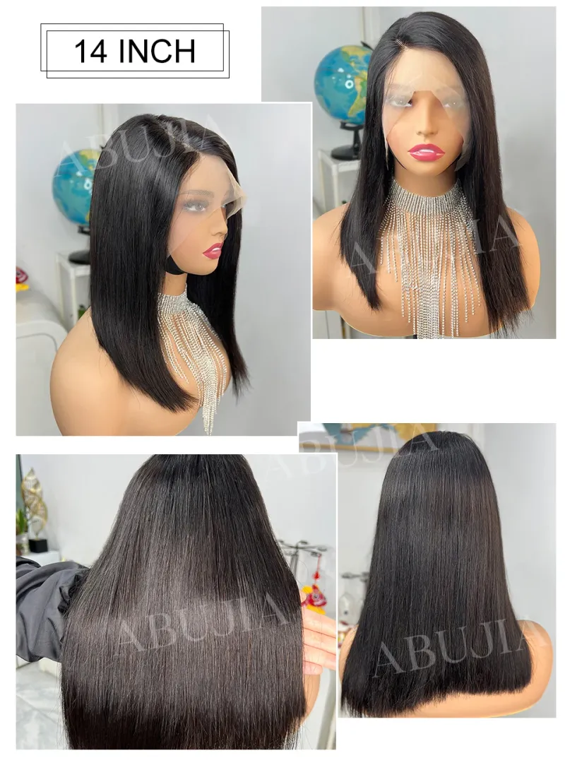 Parrucche Glueless Straight BOB 13X4 Parrucca Frontale in Pizzo per Donna Capelli Umani Brasiliani_voghion.com