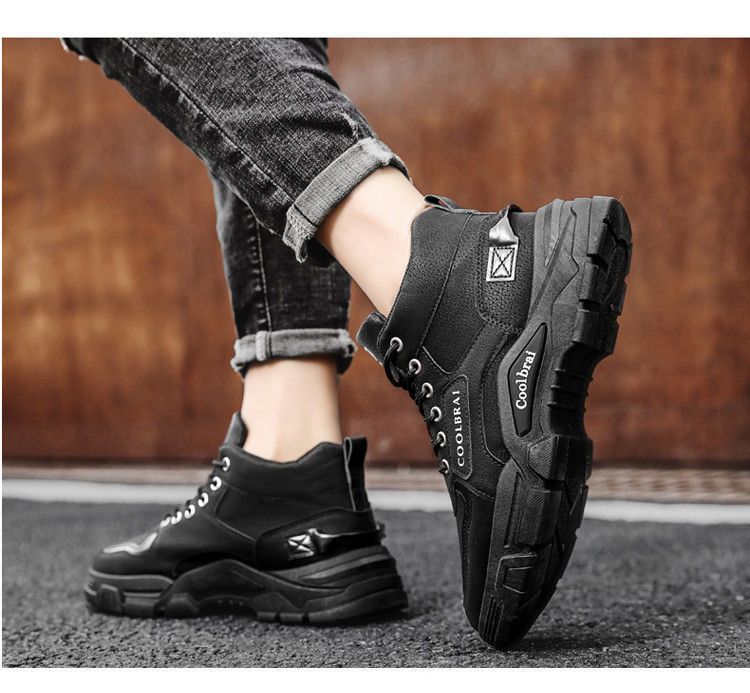 Men's Work Boots Slip-Resistant Comfortable Round Toe Casual Hiking Shoes With Rubber Sole For Outdoor Construction Non Slip Wear Resistant_voghion.com