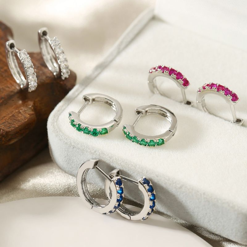 Nuovi orecchini a cerchio in argento e rame, stile coreano, di alta qualità, con zirconi chiari, per donna, semplici orecchini a polsino_voghion.com