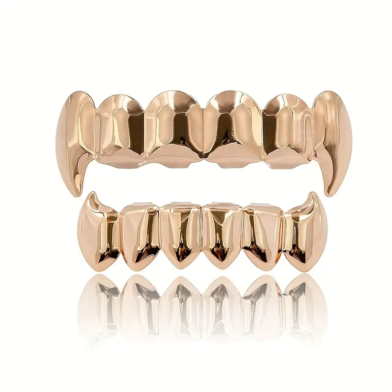 Ensemble de bijoux dentaires hip-hop tendance, lisses et pointus, à six dents, accessoire de scène, de soirée, de boîte de nuit ou d'Halloween._voghion.com