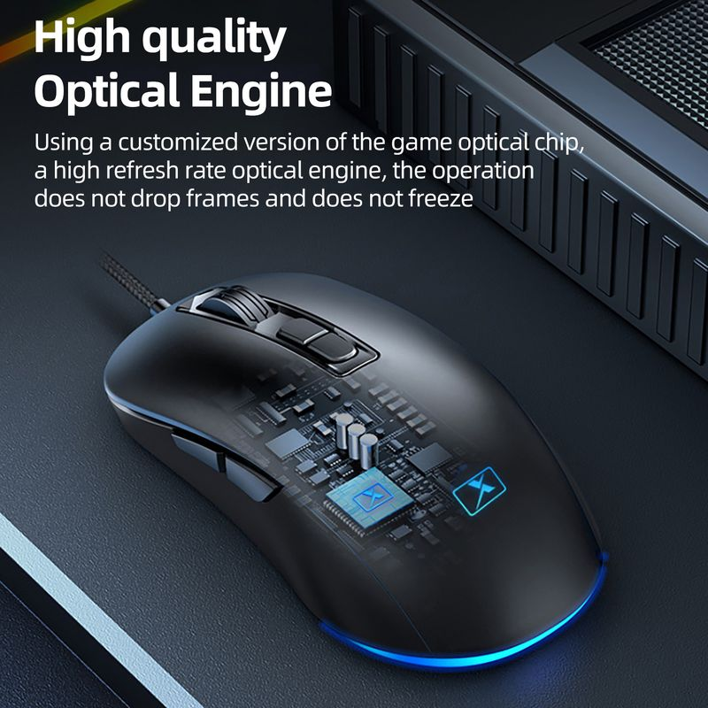 383B Ergonomie Leuchtende Stille Anti-rutsch Bequem Grip DPI Einstellbar Bunte Atem Licht Gaming Maus USB_voghion.com