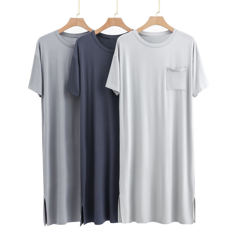 Men's Pajama Set | Modal Cotton Short Sleeve Knee Length Loose Large Home Casual Style-XL_voghion.com
