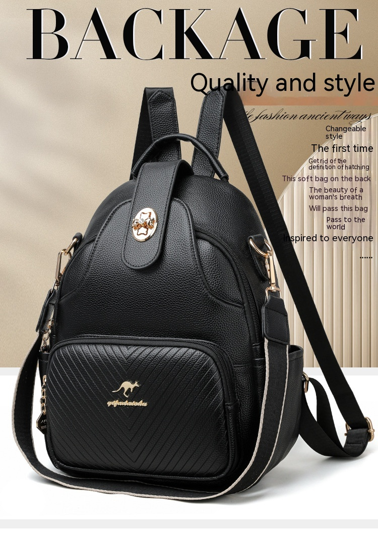2024 New Soft Leather Backpack For Women's Fashion Leisure Large Capacity Multi Functional Backpack Versatile Outgoing Backpack_voghion.com