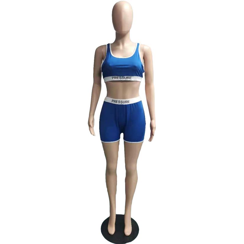 Vêtements pour femmes Station indépendante mode décontracté Sexy lettre imprimer maillot de bain deux pièces ensemble_voghion.com