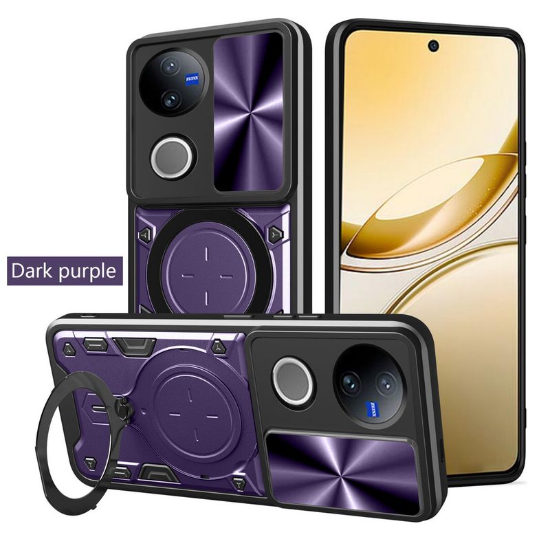 Metallring-Magnet-Autohalterung Kamera-Schutzhülle für VIVO V50 Lite V40 Pro V30 V29 V27e V25 Rotierende Halterabdeckung_voghion.com