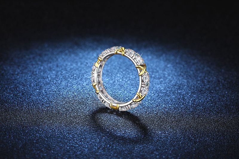 Anello in argento sterling con pietra classica a croce e diamanti Mosang, anello da donna_voghion.com