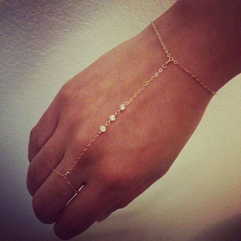 Braccialetto alla moda da donna con zirconi cubici e strass, semplice e alla moda, composto da 3 pezzi_voghion.com