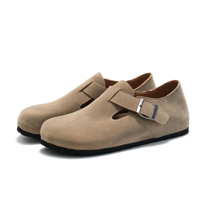 Chaussures décontractées unisexes à bout fermé en liège et daim pour homme et femme, nouvelle collection printemps-été_voghion.com