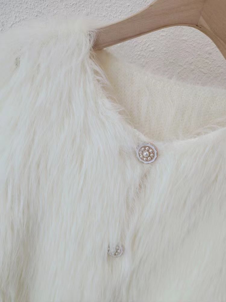 Damenbekleidung Fleece-Strickjacke Pullover Jacke Frauen Herbst und Winter verdickt neue kurze weiche wachsartige_voghion.com