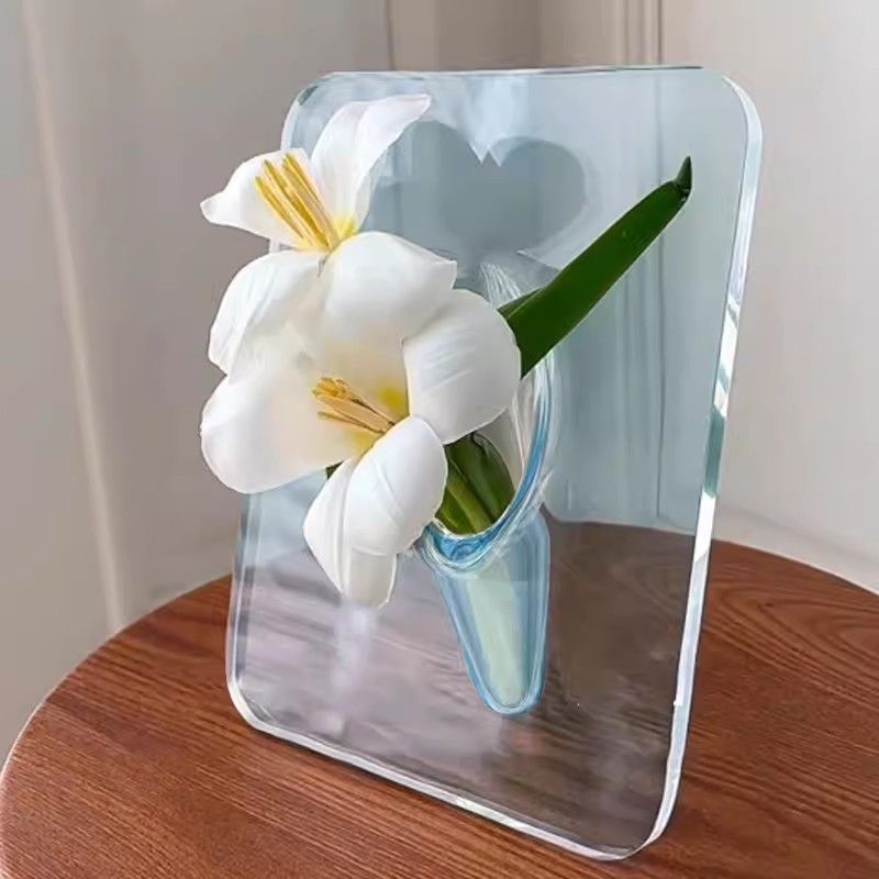 Creative Art Acrylic Photo Frame Vase Hydroponic Flower Arrangement Transparent Vase Office Homestay Decoration Ornaments_voghion.com