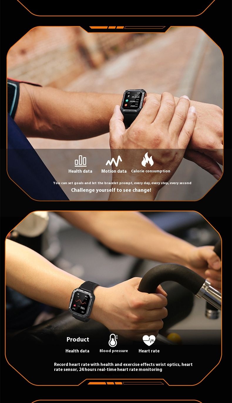 C20pro Bluetooth-Anruf-Smartwatch für den Außenbereich, drei Verteidigungssportarten, wasserdicht, Zählschritt, mehrere Sportarten, Smartwatch_voghion.com