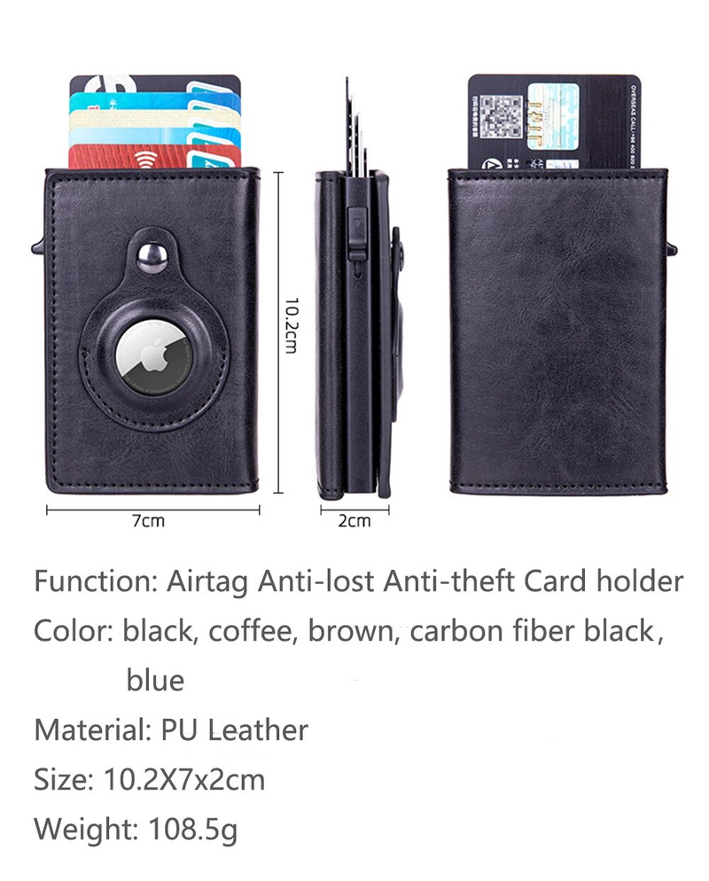 Bycobecy jauns Airtag maks vīriešiem Carbon Fiber Fashion ID kredītkartes turētāja futrālis Rfid Slim Airtag Slide Wallet_voghion.com