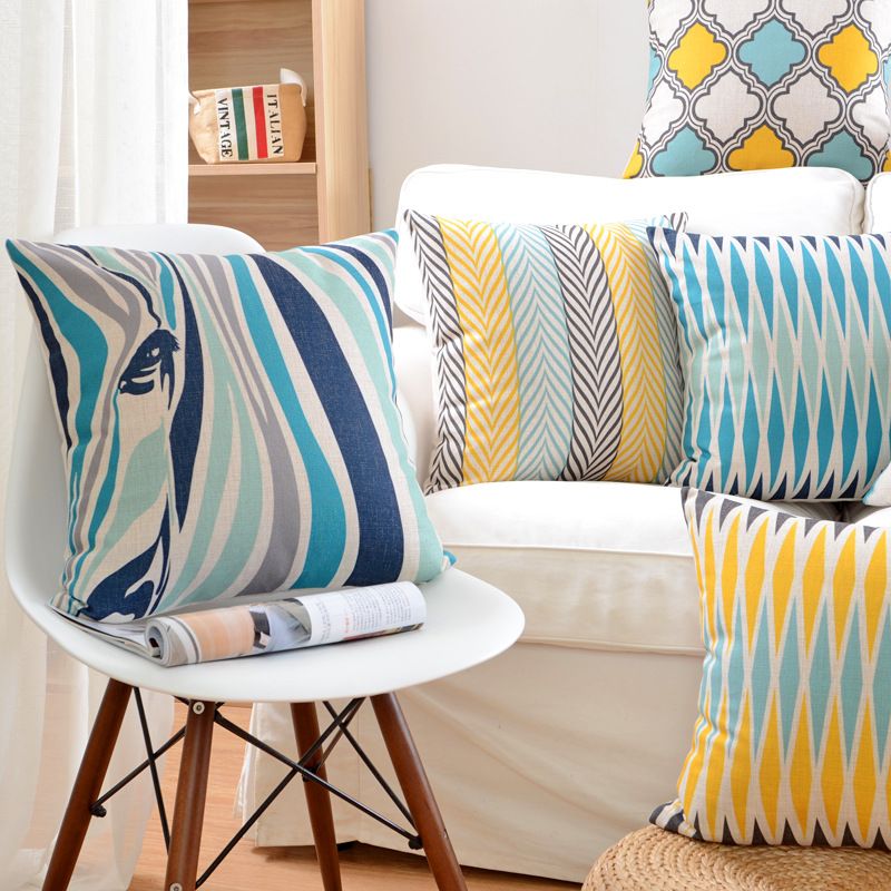 Kissenbezug Leinenkissen Sofakissen Auto Rückenlehne_voghion.com