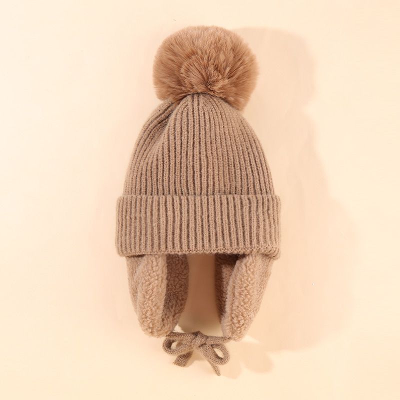 Abbigliamento per bambini Cappello per bambini lavorato a maglia Protezione per le orecchie del bambino e cappello in filo soffice_voghion.com