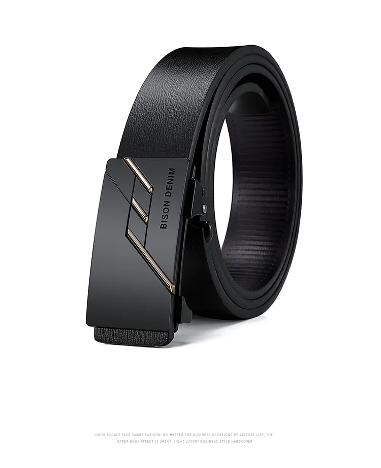 HOT Automatic Alloy Buckle High Quality Fashion Business Cow Genuine Leather Belt for Men_voghion.com