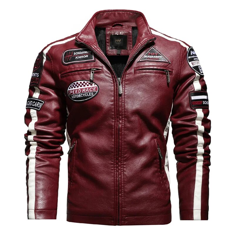 Winter Leather Jacket Men Plus Velvet Warm PU Leather Jacket Motorcycle Racing Suit Men's Leather Jacket Hommes Veste EU Size_voghion.com