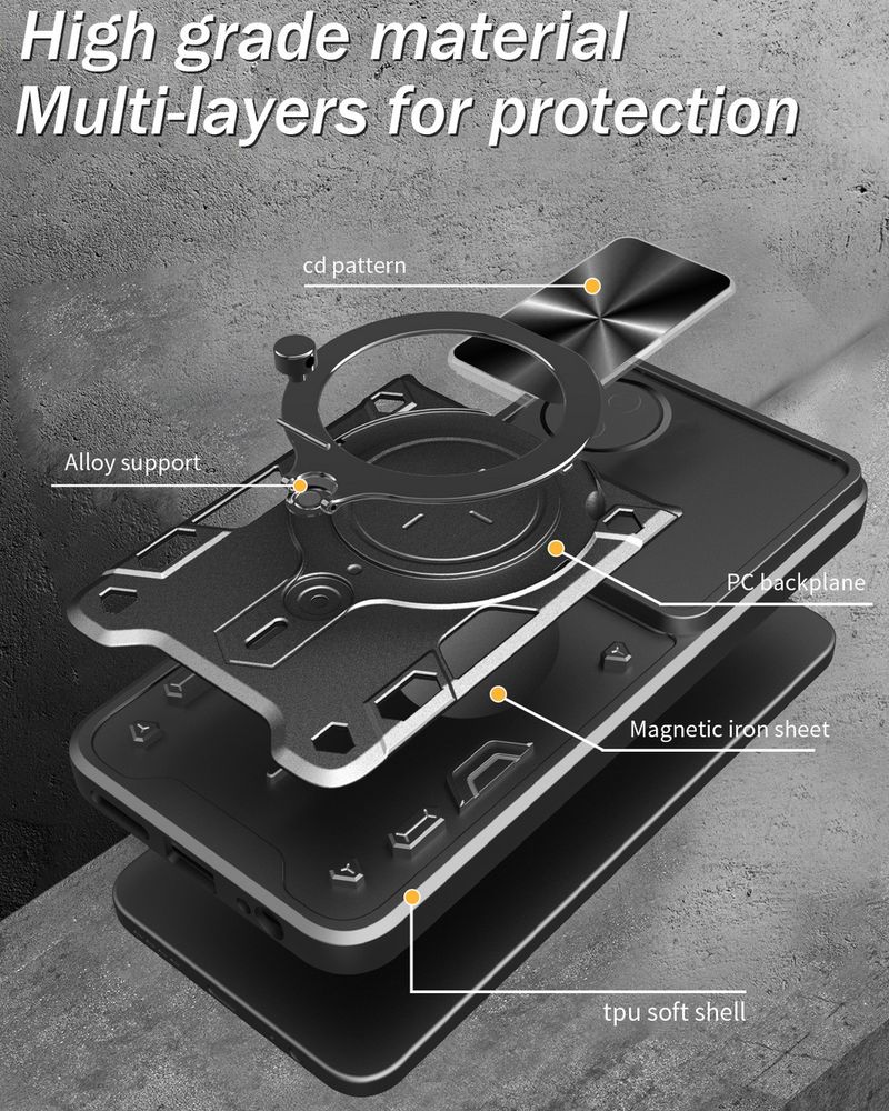 Metallring-Magnet-Autohalterung Kamera-Schutzhülle für VIVO V50 Lite V40 Pro V30 V29 V27e V25 Rotierende Halterabdeckung_voghion.com