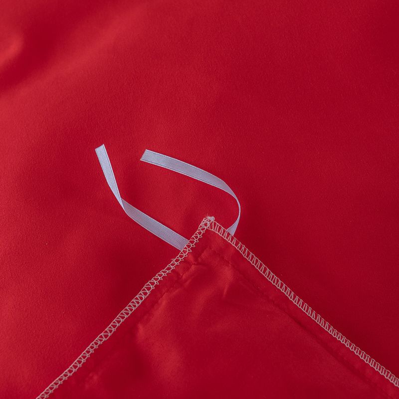 Parure de lit en velours et coton mélangés - Linge de lit de luxe rouge uni avec surpiqûres contrastées, ensemble 3 pièces pour chambre Queen, idéal pour les styles modernes et classiques_voghion.com