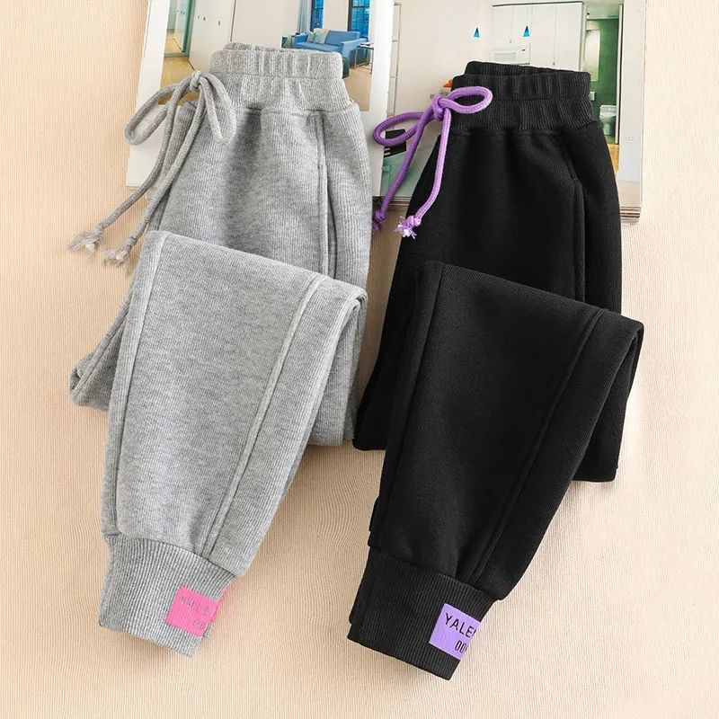 Damenbekleidung neue lockere Samt-Jogginghose, verdickte Leggings, trendige Sporthose_voghion.com
