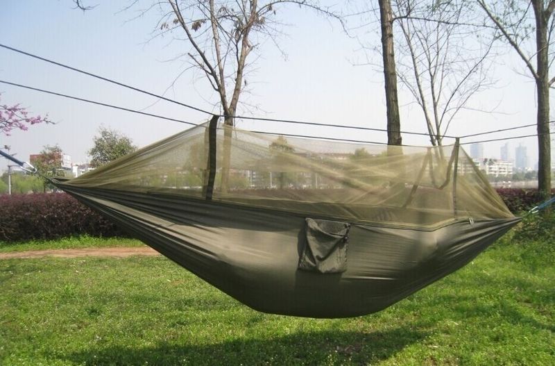 Camping-Hängematte mit Moskitonetz, Zelt, 2 Personen, atmungsaktiv, 260 x 140 cm, ultraleicht, geeignet für Rucksackreisen, Wandern im Freien_voghion.com