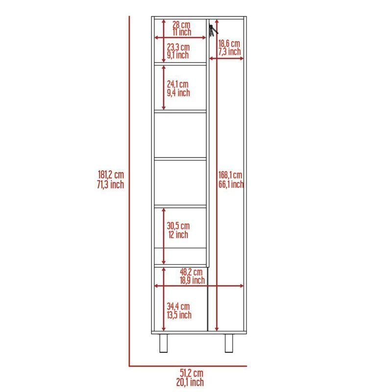 Halifax 2-Door Rectangle Closet Pantry Light Gray and White_voghion.com