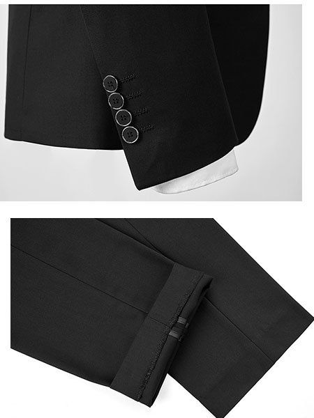 Abbigliamento maschile Colletto di frutta verde Abito da 3 pezzi per uomo Studente Laurea Spettacolo teatrale Abito sottile_voghion.com