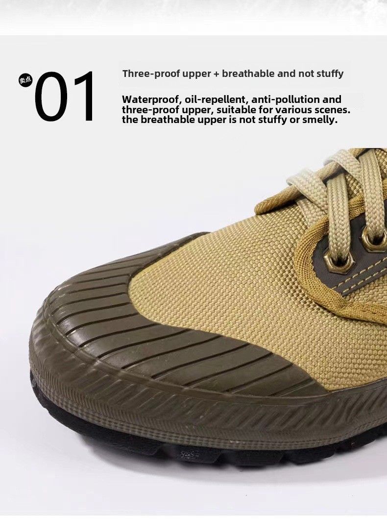 Neue 2024 Arbeiter und Bauern Canvas wasserdicht verschleißfest Arbeitsschutz Befreiungsschuhe Outdoor Baustelle rutschfest verschleißfest Lib_voghion.com