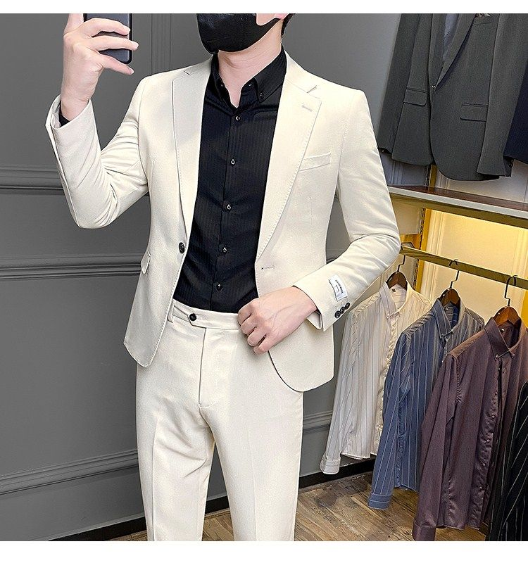 Προηγμένο σετ ανδρικών κοστουμιών Casual Korean Fit Business φόρεμα Φθινόπωρο 2022 Νέο μικρό παλτό_voghion.com