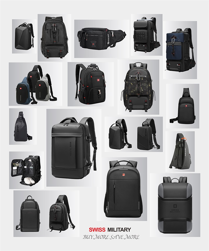 Mochila militar suiza multifunción de gran capacidad para hombre, mochila de viaje a la moda con carga Usb, impermeable, para ordenador portátil de 23 pulgadas_voghion.com