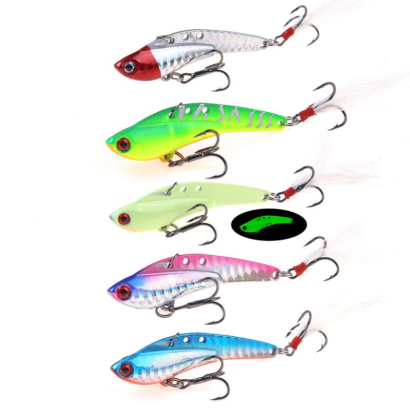 Lure Bait Dragon Tooth Vib Sequins Long Throw Dzelzs plāksne Metāls ar spalvu āķi Saldūdens jūras zvejas asari ēsma_voghion.com