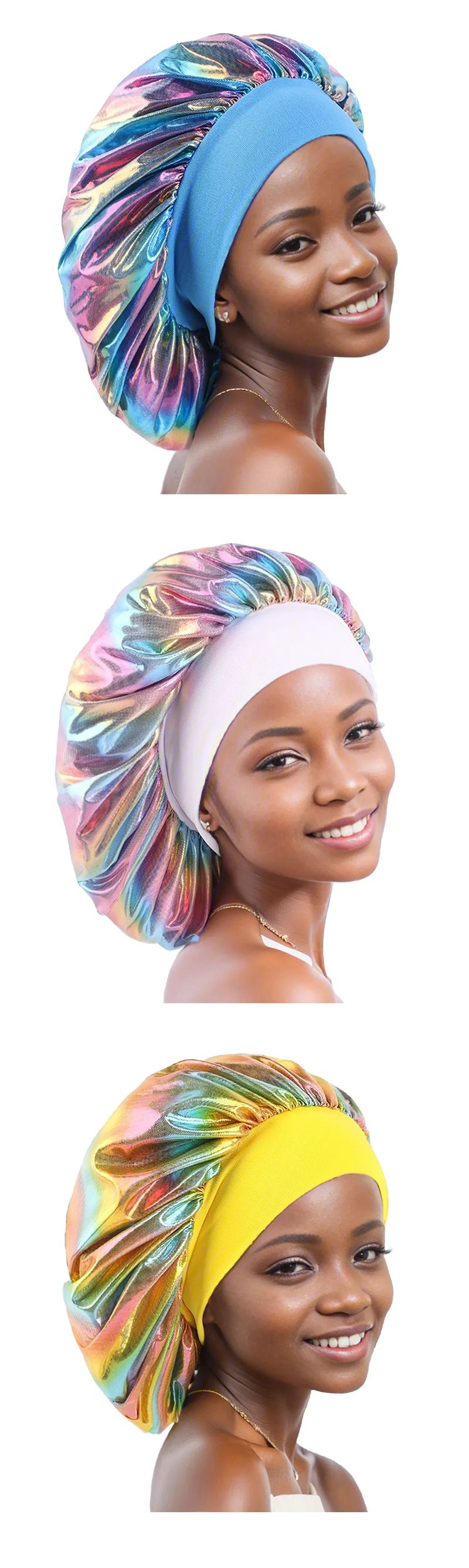 cuffia da notte elastica a tesa larga cuffia da doccia laser a strato singolo cuffia da chemioterapia per adulti di grandi dimensioni da donna Bonnet_voghion.com