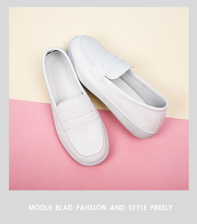 Flache Krankenschwester für Frauen Sommer Freizeit bequeme weiche Sohle kleine weiße SH, Anti-Rutsch und atmungsaktiv medizinische Arbeit_voghion.com