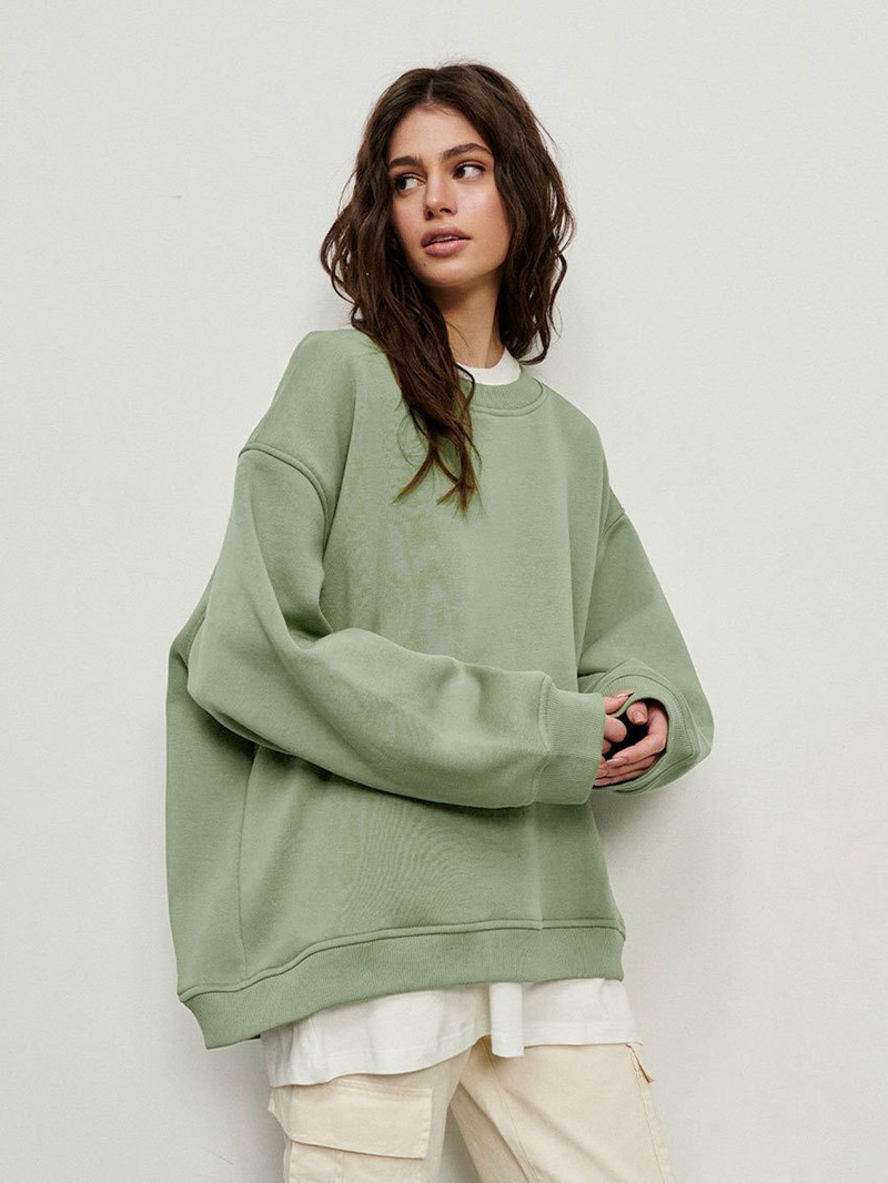 Robe femme col rond sweat à capuche ample femme_voghion.com