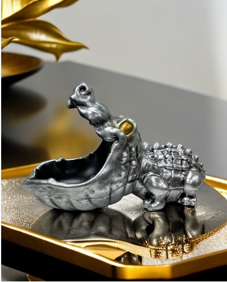 Nordic Entryway Cabinet Ornament Crocodile Animal Craft Personalized Key Candy Storage Living Room Decoration_voghion.com