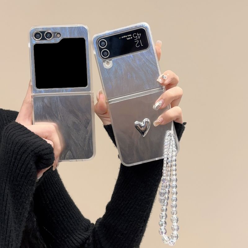 ins feather yarn gradient for Samsung zflip5 folding screen phone case GalaxyZFLIP3/4 protective case_voghion.com
