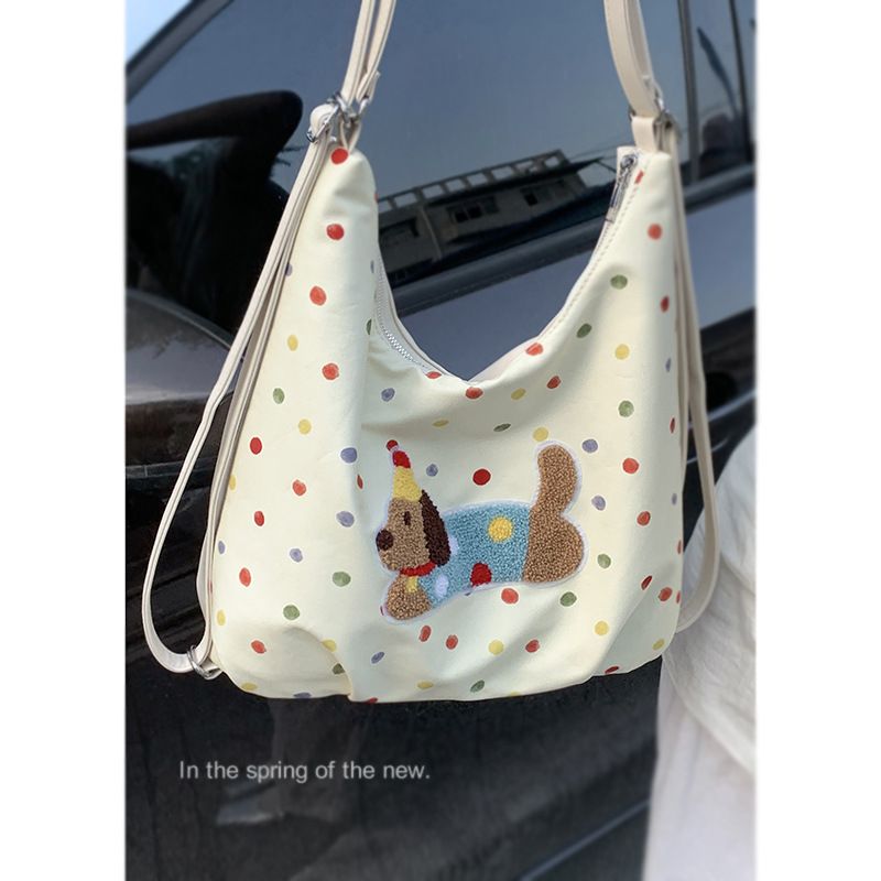 Sausage Dog Canvas Damentasche 2025 New Tide College Style Rucksack Lässige Schulterhandtasche mit großer Kapazität_voghion.com