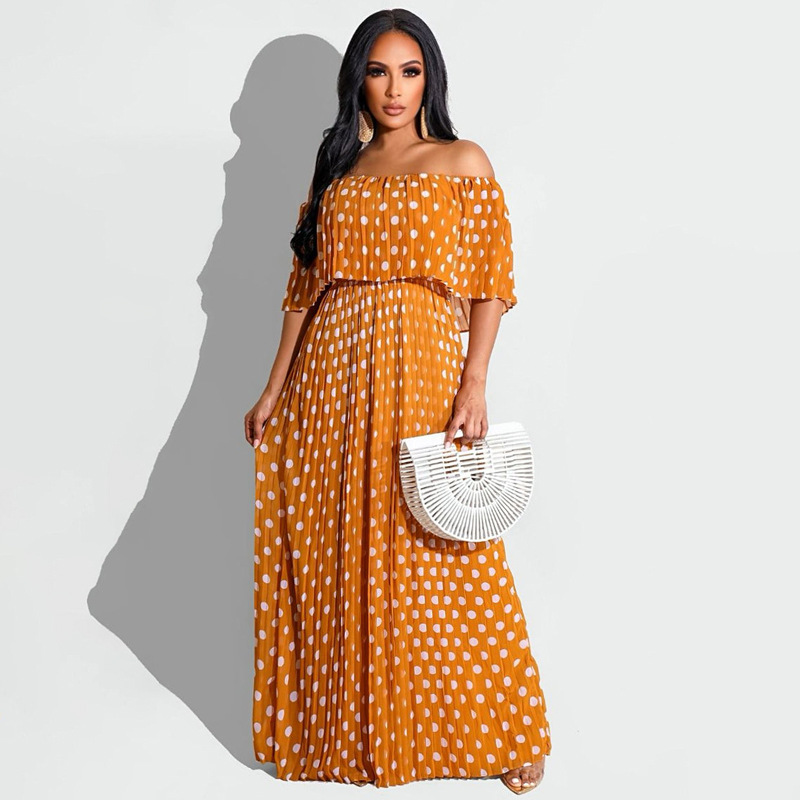 Summer New Dot Print Fashion Casual Abiti taglie forti_voghion.com