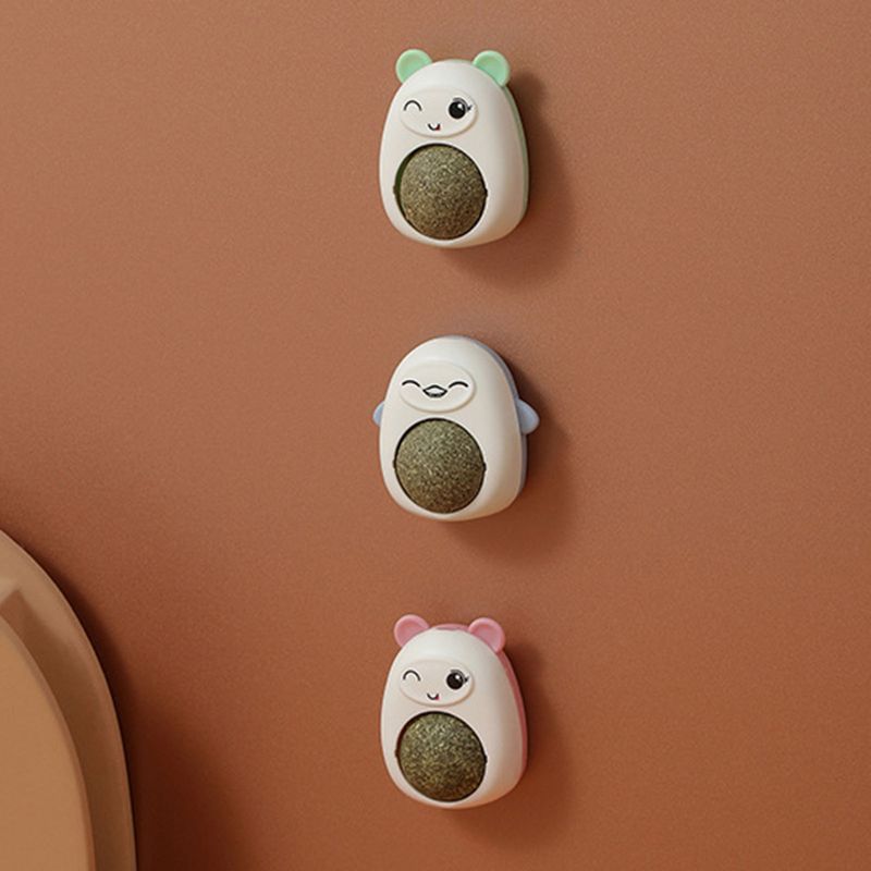Guangying Catnip Ball Wall-mounted With Cover Paste Anywhere Increase Appetite Interactive Freshing Breath Catnip Wall Ball Cat Toy Pet Stuff_voghion.com