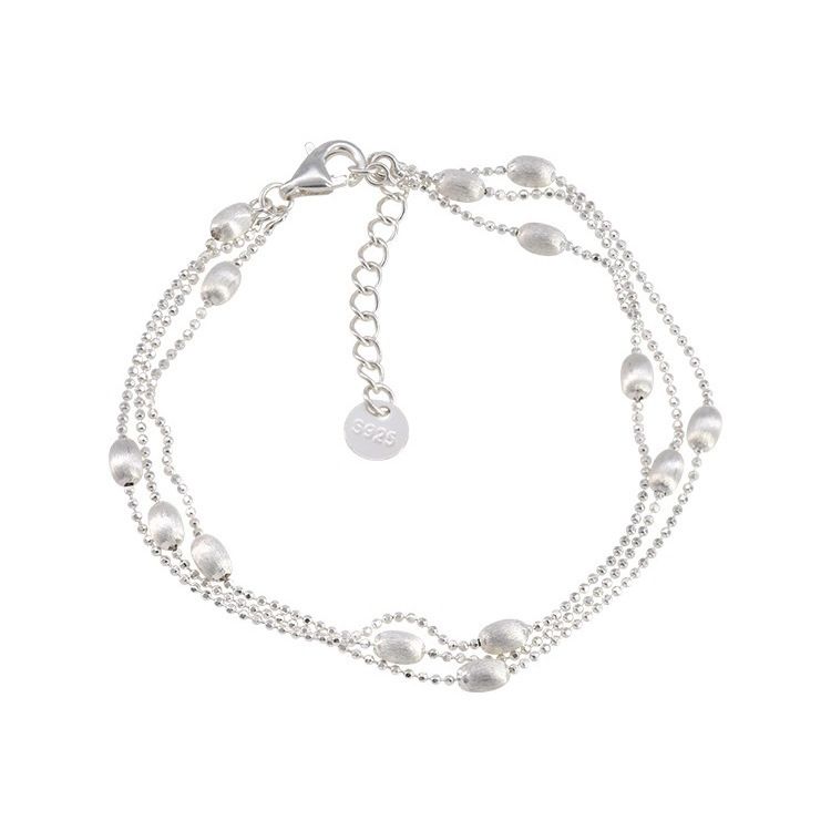 S Dreilagiges Stapelarmband aus reinem Silber mit runden Perlen für Damen, Nischen-High-End-Sinn, leicht, einzigartige Persönlichkeit,_voghion.com