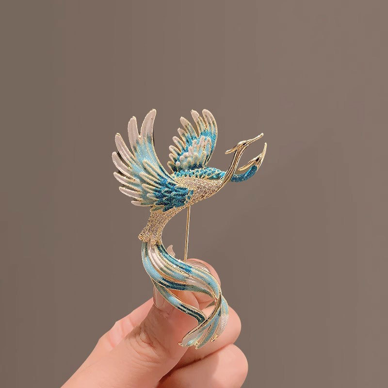 Spilla cinese di alta qualità, spilla fenice retrò in smalto da donna, spilla di lusso di alta qualità, accessori per abiti con temperamento_voghion.com