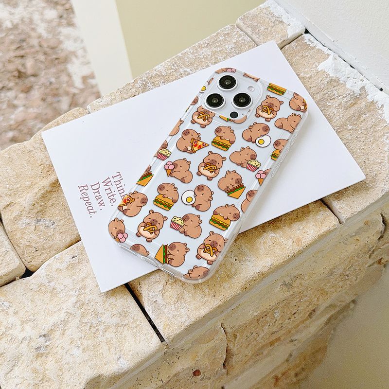 Airbag schokbestendig grappig dier schattige capibara doorzichtig hoesje voor Xiaomi Redmi NOTE 8 9 9A 9C 9T 9S 10 11 12 12C K40 Pro Plus 4G 5G_voghion.com