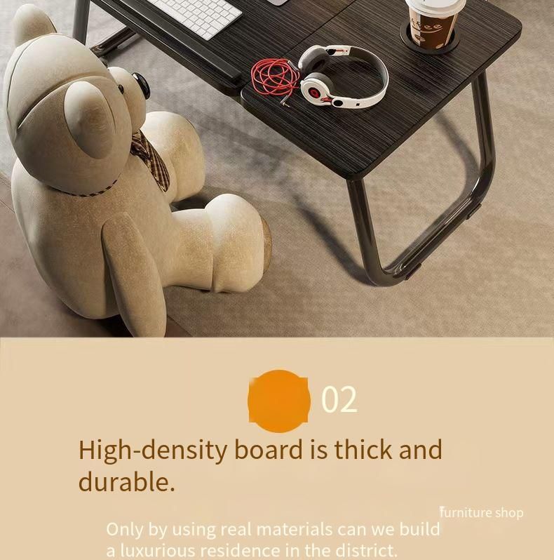 Faltbarer, verstellbarer Schreibtisch, Nachttisch, kleiner Schreibtisch für Zuhause, Laptop, Schlafzimmer, fauler Schlafsaal, Arbeitstisch_voghion.com