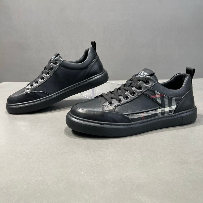 Wiosenne nowe skórzane buty z łączonych materiałów, modne, niskie, męskie, codzienne, białe_voghion.com